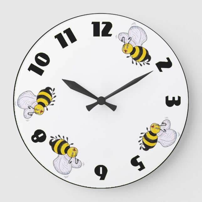 Betty Bee et Busy Bees Green Round Wall Horloge (Recto)