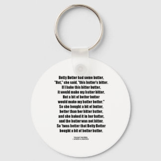 Betty Botter Bitter Butter Better (Tongue Twister) Keychain