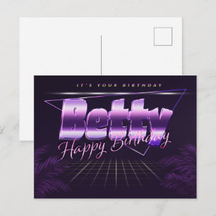Betty Name Vorname lila Postkarte Geburtstag Postcard