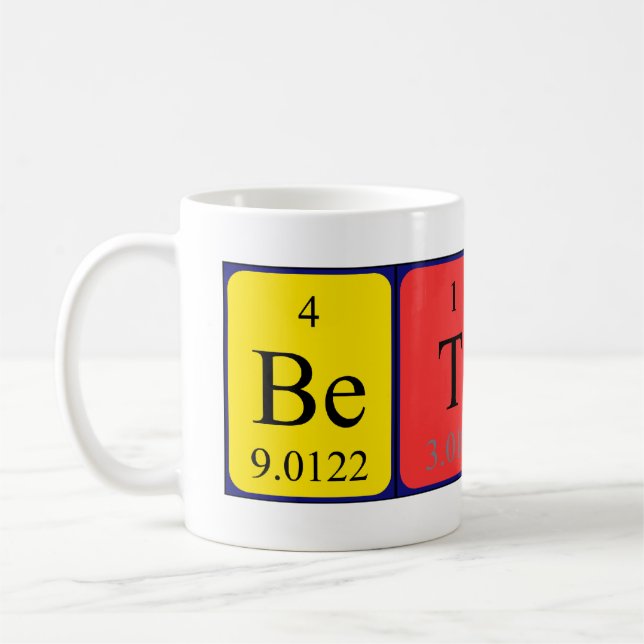Betty periodic table name mug (Left)