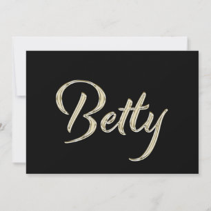 Betty white gold Handwriting Card