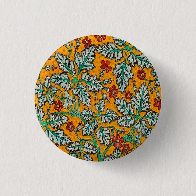 Betty's Yellow Flowers 1 Inch Round Button (Front)