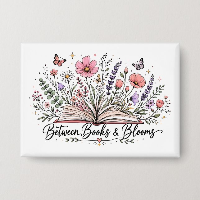 Between books and blooms book lover reader (Front)