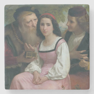 Between Riches and Love (by Bouguereau) Stone Coaster