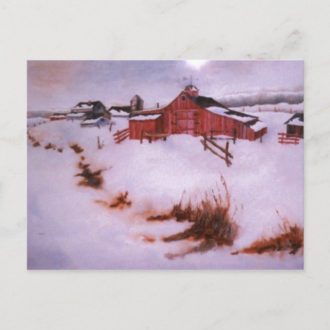 "Between Snows" Country Roads Postcard (Front)