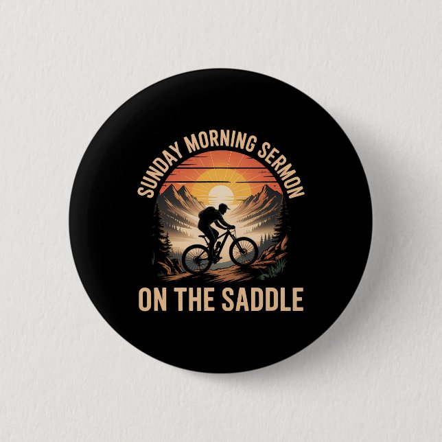 Between Soccer And Chores Mountain Biking Dad  2 Inch Round Button (Front)