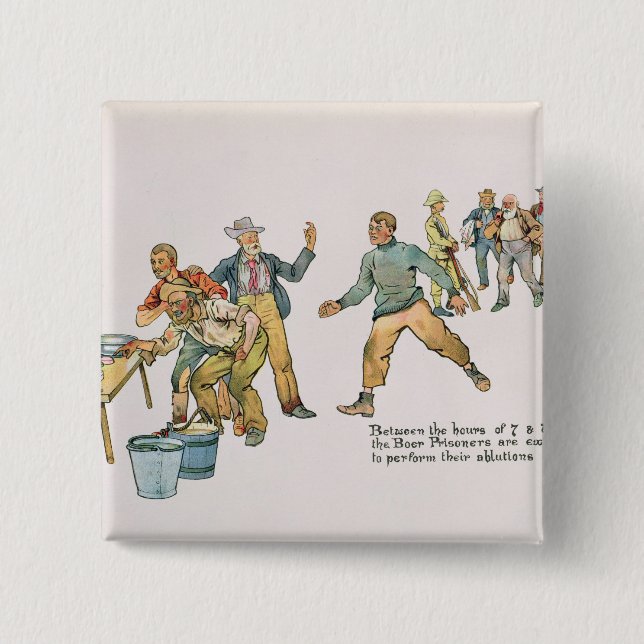 Between the hours of 7 and 8 a.m. 2 inch square button (Front)