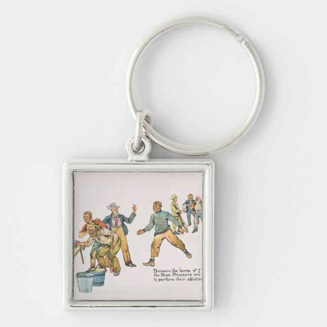 Between the hours of 7 and 8 a.m. keychain (Front)