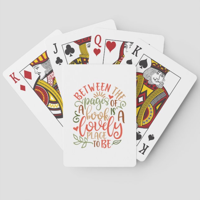 Between The Pages Of Book Ideas Playing Cards (Back)
