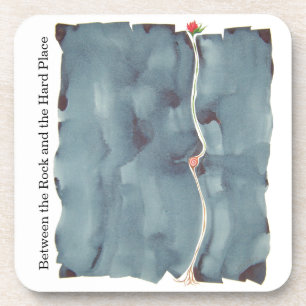 Between the Rock and the Hard Place Cork Coaster