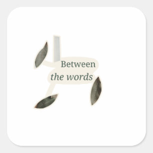 Between the Words Pressed Leaf Collage Square Sticker