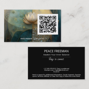 Between Water and Light Lotus Flower Design Business Card