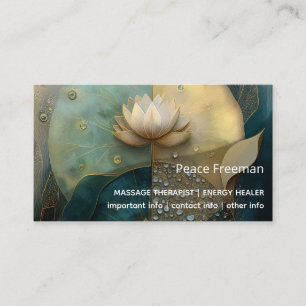 Between Water and Light Lotus Flower Design Business Card