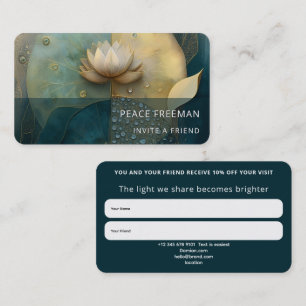 Between Water and Light   Lotus Flower Design Business Card