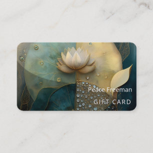 Between Water and Light Lotus Flower Design Business Card