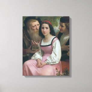 Between Wealth and Love (by Bouguereau) Canvas Print