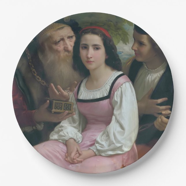 Between Wealth and Love (by Bouguereau) Paper Plate (Front)