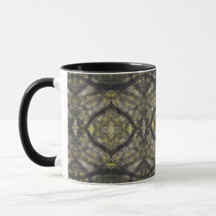Betwixt Abstract Dark Yellow Black Watercolor Art Mug