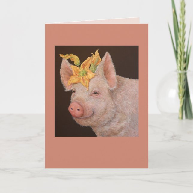 Beullah the pig card (Front)