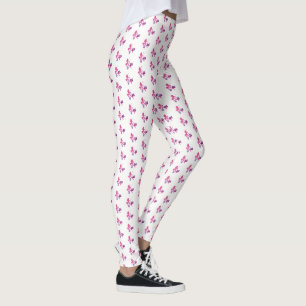 Beurre à ruban rose pour dames Leggings