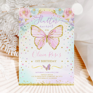 Beurre Anniversaire Invitation Fête des papillons
