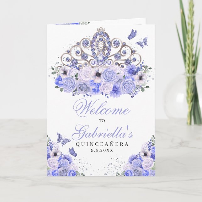 Beurre bleu Tiara Quinceanera Programme (Devant)