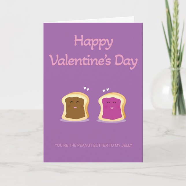 Beurre d'arachide et Jelly Carte Saint-Valentin (Devant)