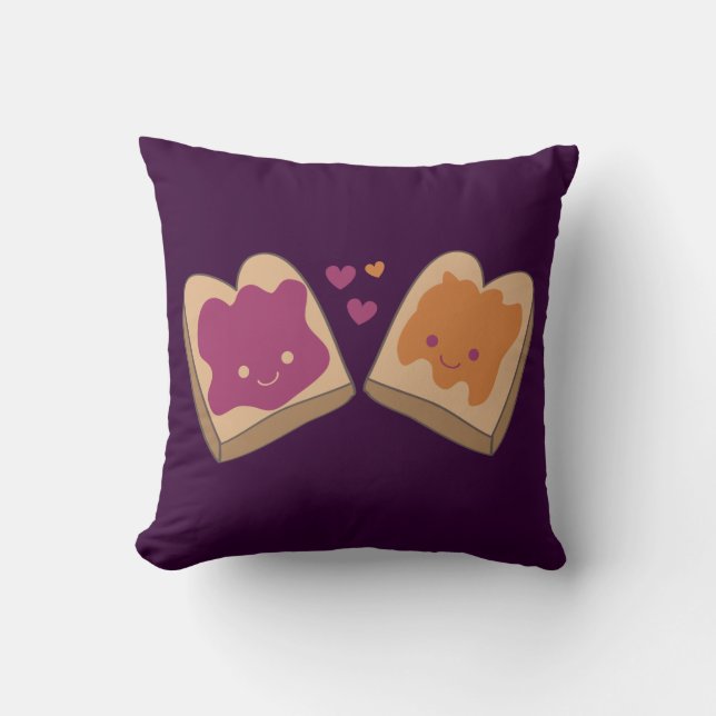 Beurre d'arachide Kawaii et oreiller à lancer de g (Recto)
