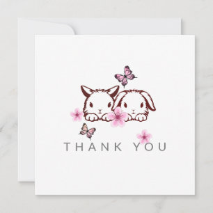 Beurre de lapin Carte de remerciements de fleurs d