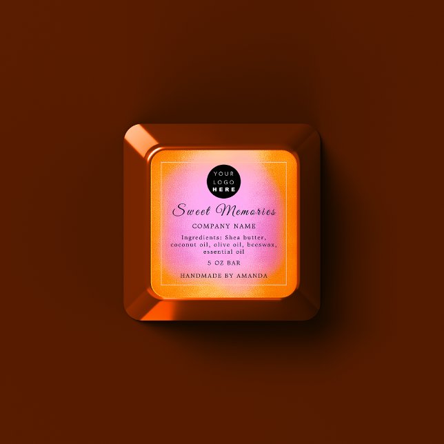 Beurre de logo Étiquette de produit de savon cosmé (Logo Butter Cosmetic Soap Product Label Orange)
