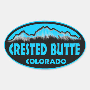 Beurre de poitrine Colorado stickers bleu ovale
