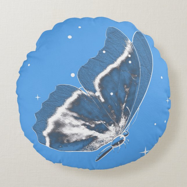 Beurre délicat dans le Coussin rond bleu (Devant)