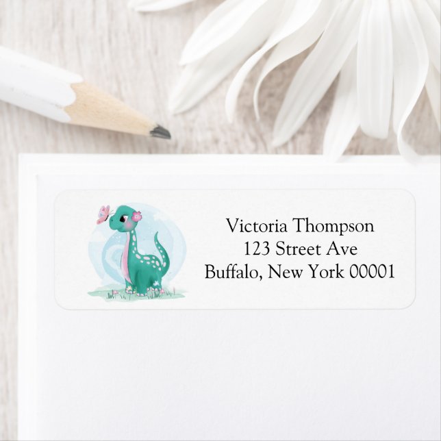 Beurre Dinosaure mignon Baby shower de pivoine ros (En situation)