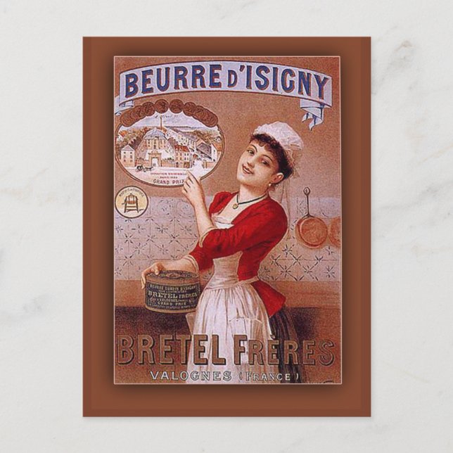 Beurre d'Isigny by Bretel Freres Vintage Ad Postcard (Front)