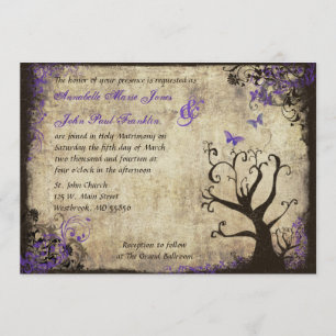 Beurre et Arbre Vintage Mariage Invitation