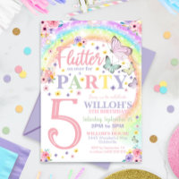 Beurre Invitation Anniversaire Arc-en-ciel Papillo