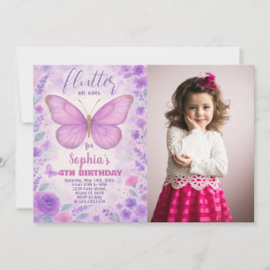 Beurre pourpre Invitation à l'anniversaire avec ph