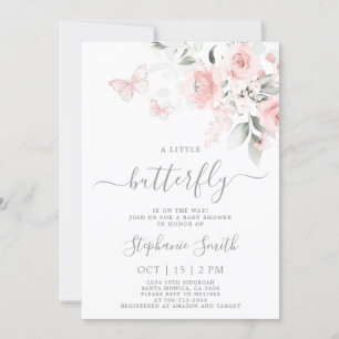Beurre rose pâle Baby shower Fille Invitation