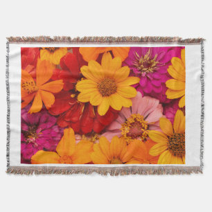 beutiful flowers throw blanket