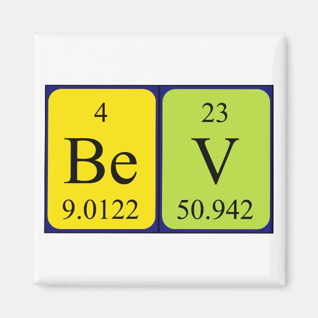 Bev periodic table name magnet (Front)