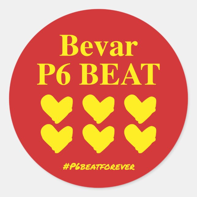 Bevar P6 BEAT Classic Round Sticker (Front)
