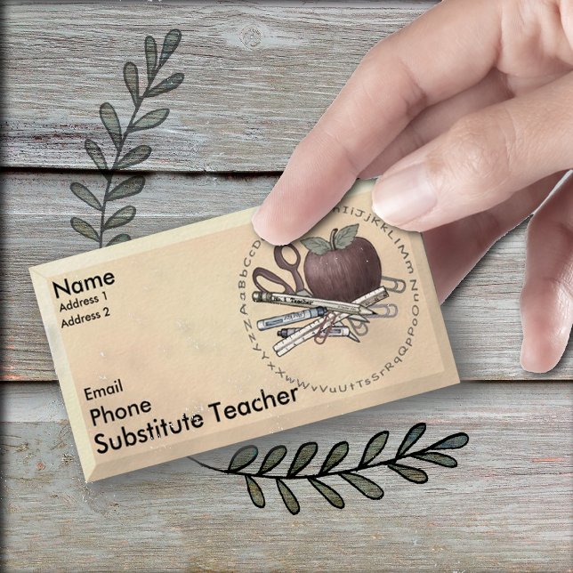 Bevel Substitut Enseignant Carte de visite personn (Créateur téléchargé)