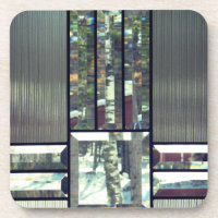 Beveled glass birch trees metallic silver modern