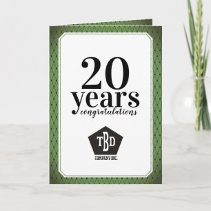 Beveled universal employee anniversary card