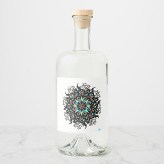 Beverage bottle food label tag mandala