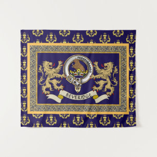 Beveridge Clan Badge Personalized Blue Tapestry