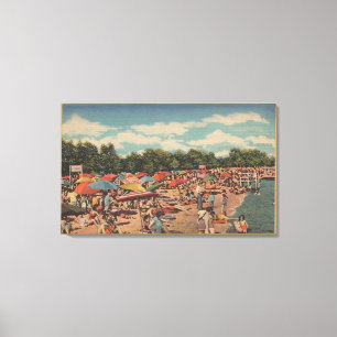 Beverley Beach, MD - Sunbathing Scene Canvas Print