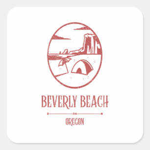 Beverly Beach - Oregon Square Sticker