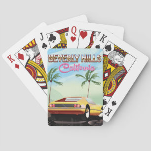 Beverly Hills 1980s holiday poster Playing Cards