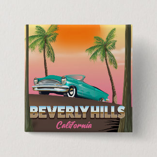 Beverly Hills California 2 Inch Square Button